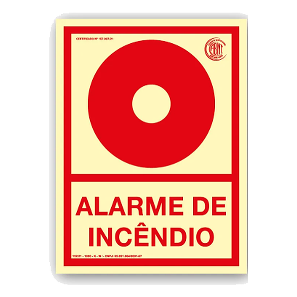 Placa Sin Paf93 E2 Alarme DE Incêndio Pvc 2MM Fotoluminescente 10X15CM Encartale