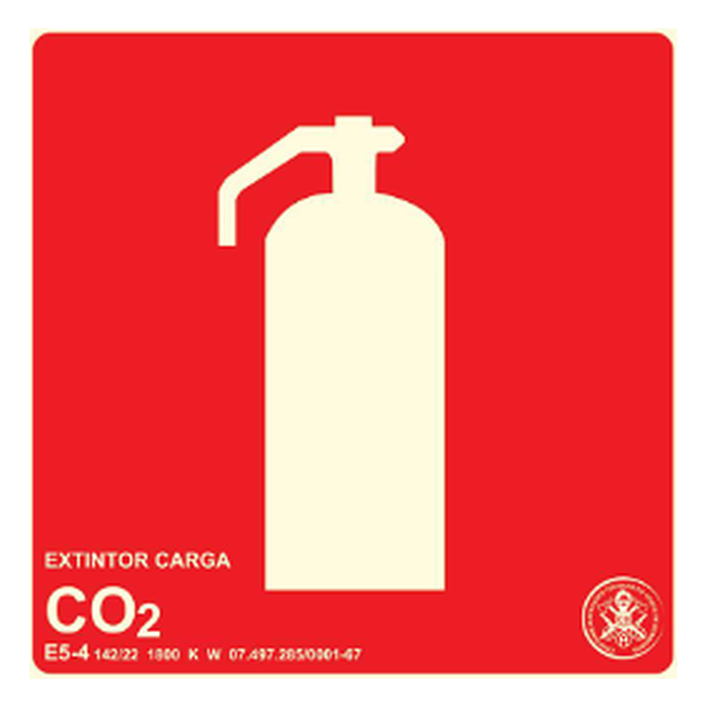 Placa Sin Paf896 Extintor DE Incêndio Co2 Pvc 2MM Foto 15X15CM Encartale