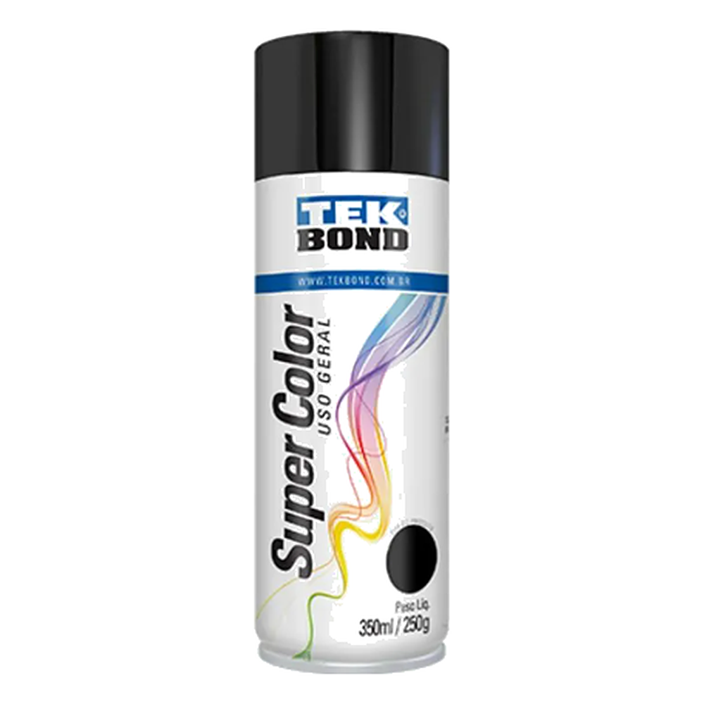 Tinta Spray Preto Brilhante 350ML Tek Bonde