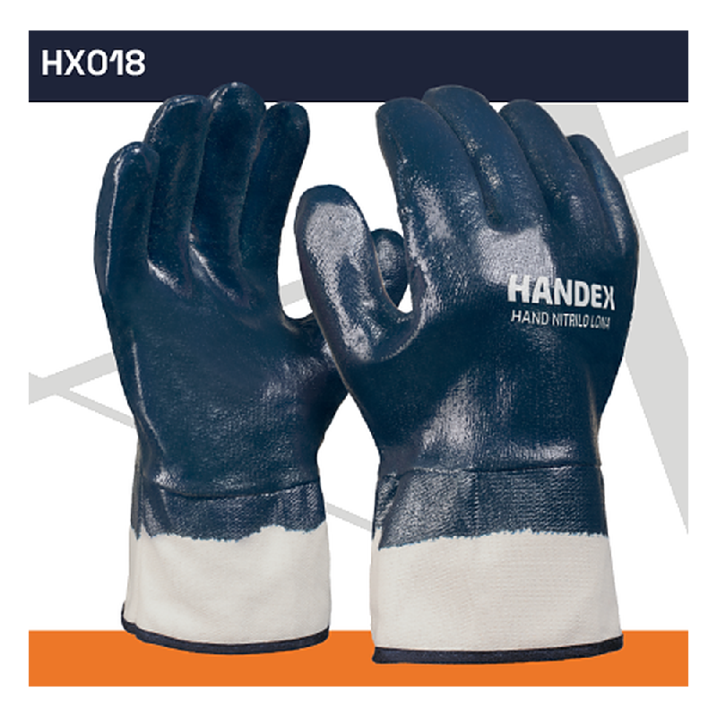 Luva Handex Hand Nitrilo Lona Azul Handex