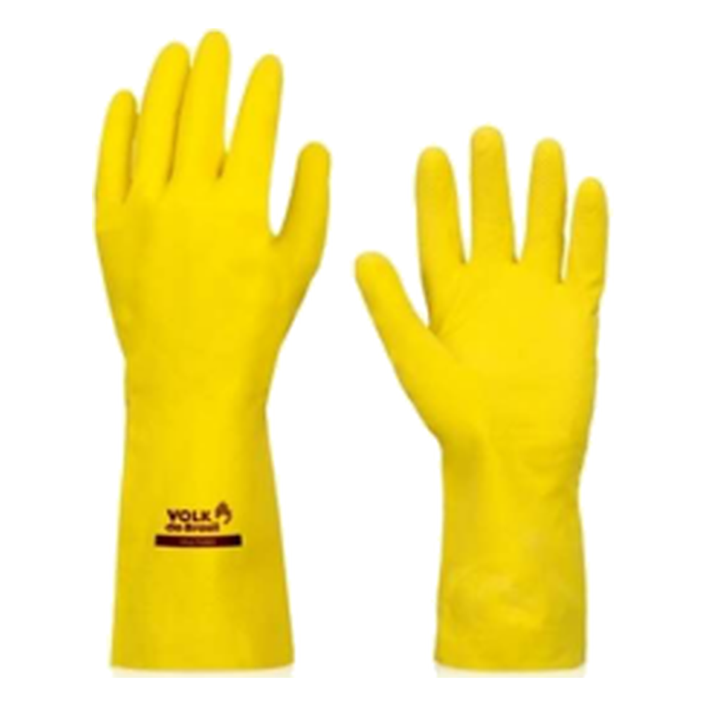 Luva DE Latex Multiuso Amarela Volk