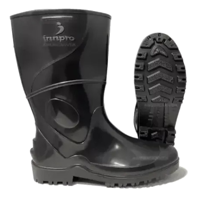 Bota DE Pvc Work Preta Cano Medio Membrana Fina Innpro